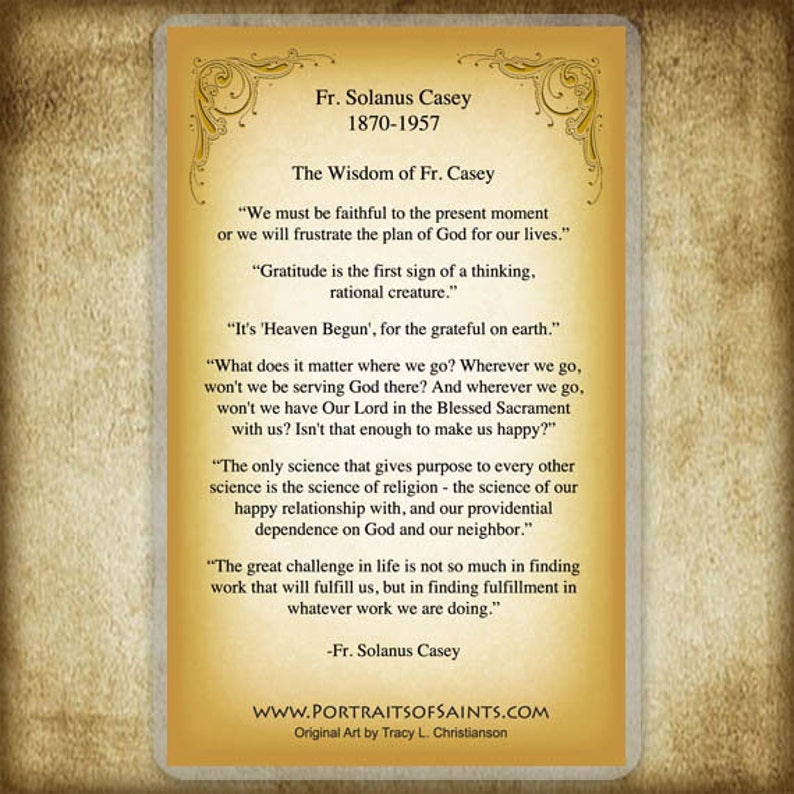 Bl. Fr. Solanus Casey Holy Card Saint Prayer Card - Etsy