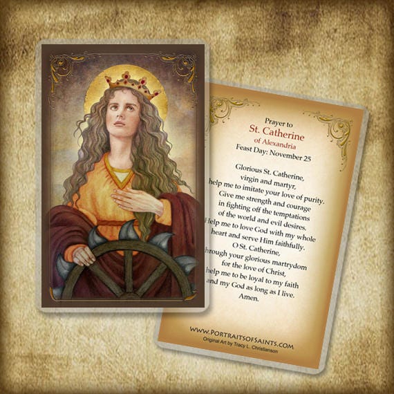 St. Catherine of Alexandria Prayer Card, Patron of Single Women - Etsy