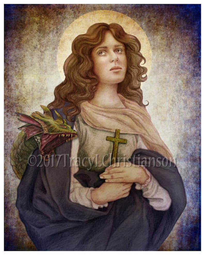 St. Margaret of Antioch Catholic Art Print Patron of Etsy