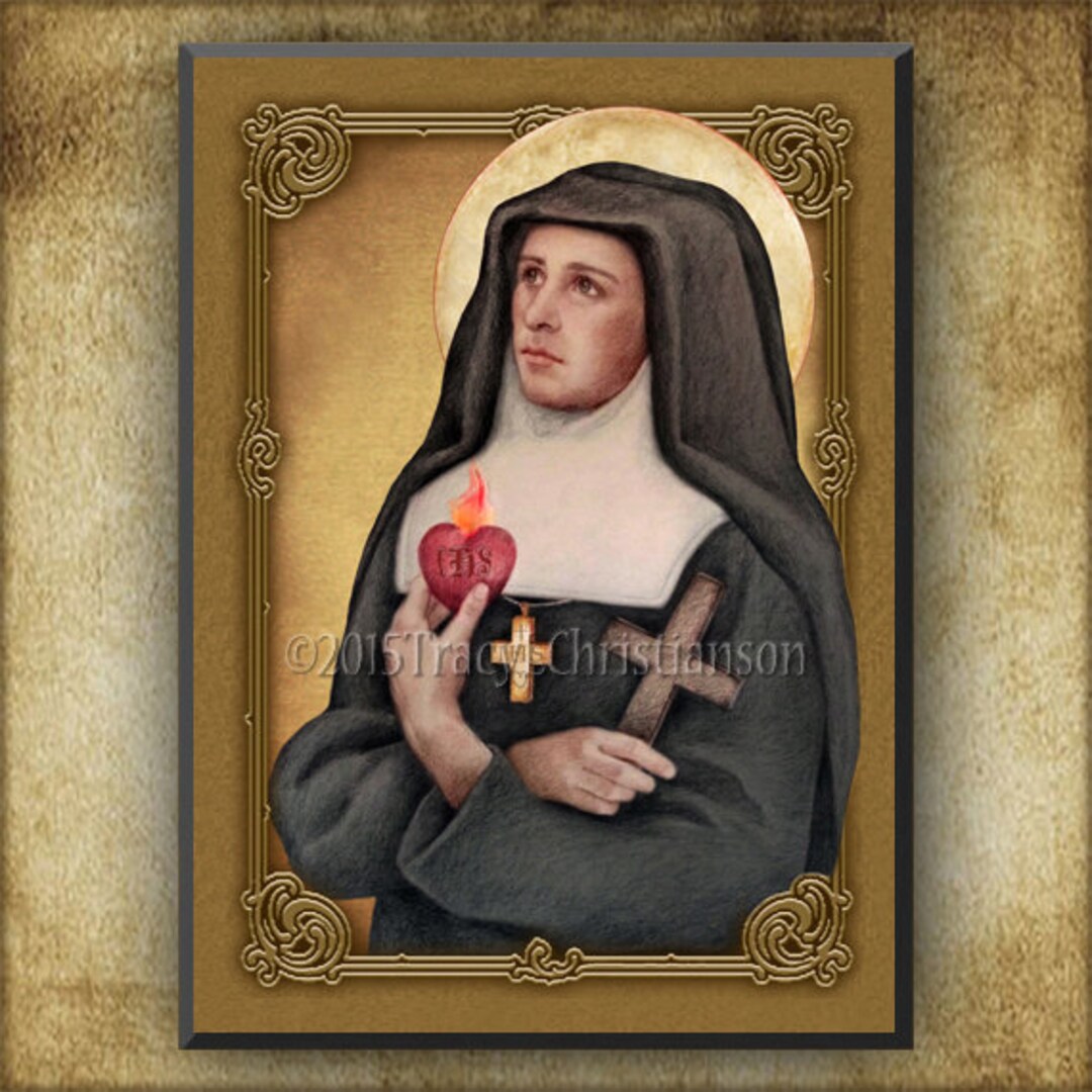 St. Jane De Chantal Wood Plaque & Holy Card GIFT SET for Etsy