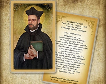 St. Peter Faber Holy Card/Prayer Card, Jesuit Co-Founder