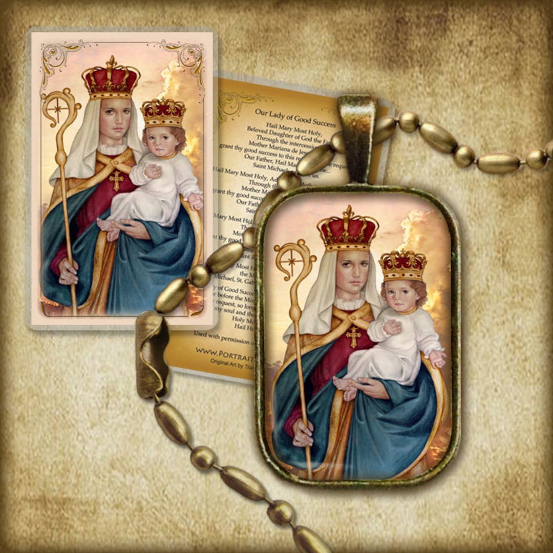 Our Lady of Good Success Pendant and Holy Card GIFT SET, Mary Mother of ...