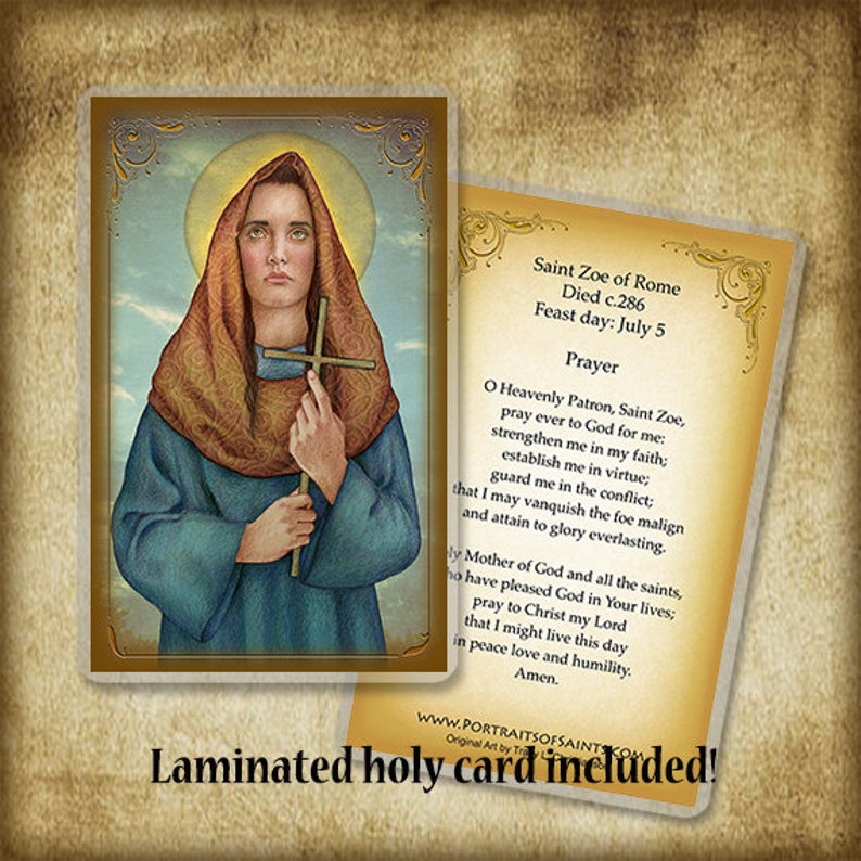 St Zoe of Rome Wood Plaque/icon & Holy Card GIFT SET Catholic Etsy