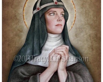St. Bridget of Sweden Art Print, Catholic Patron Saint