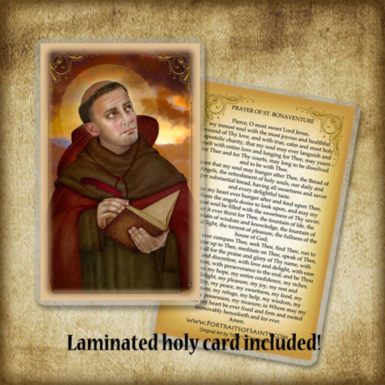 St. Bonaventure Wood Icon & Holy Card GIFT SET, Doctor of the Church - Etsy