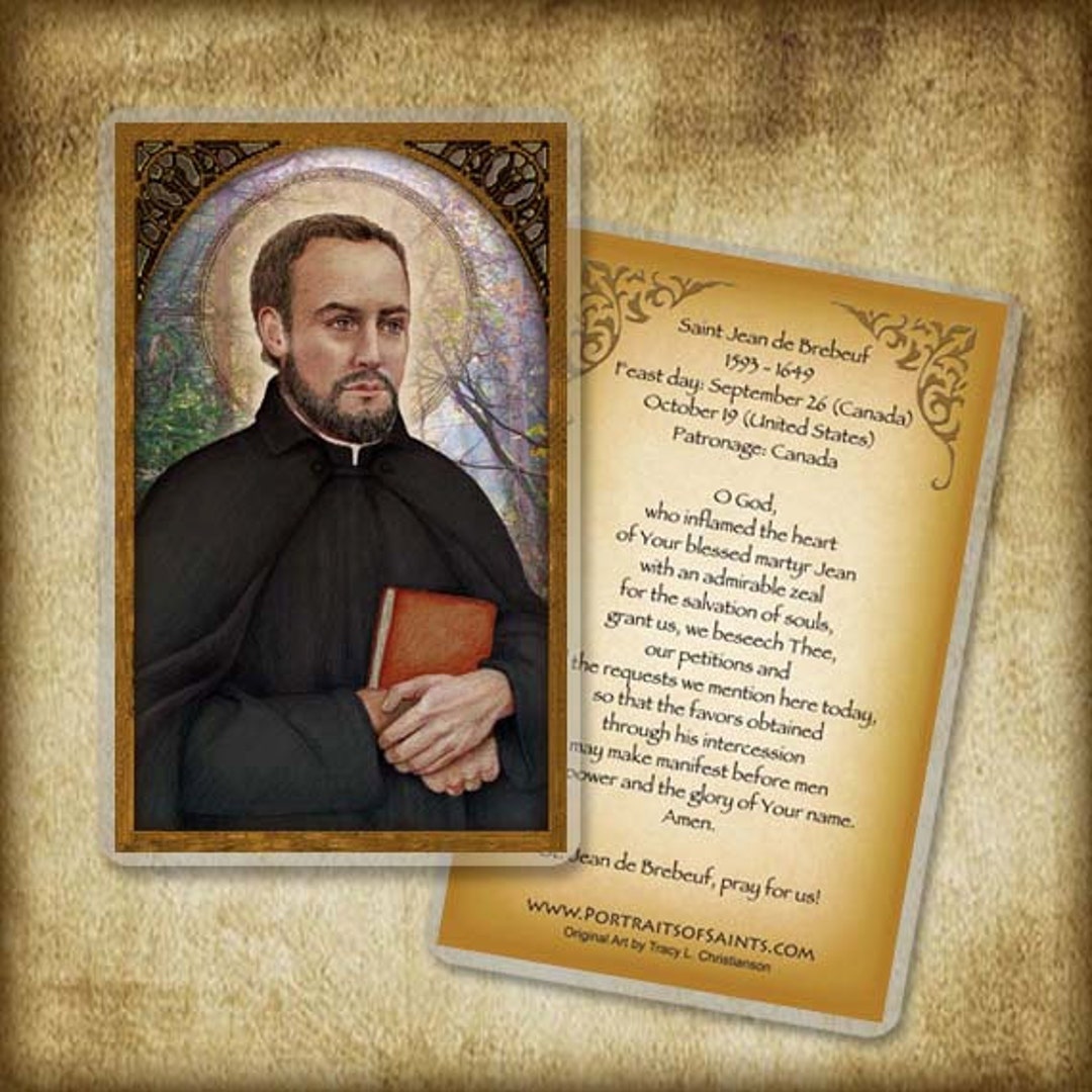 St. Jean De Brebeuf Holy Card North American Martyr Etsy