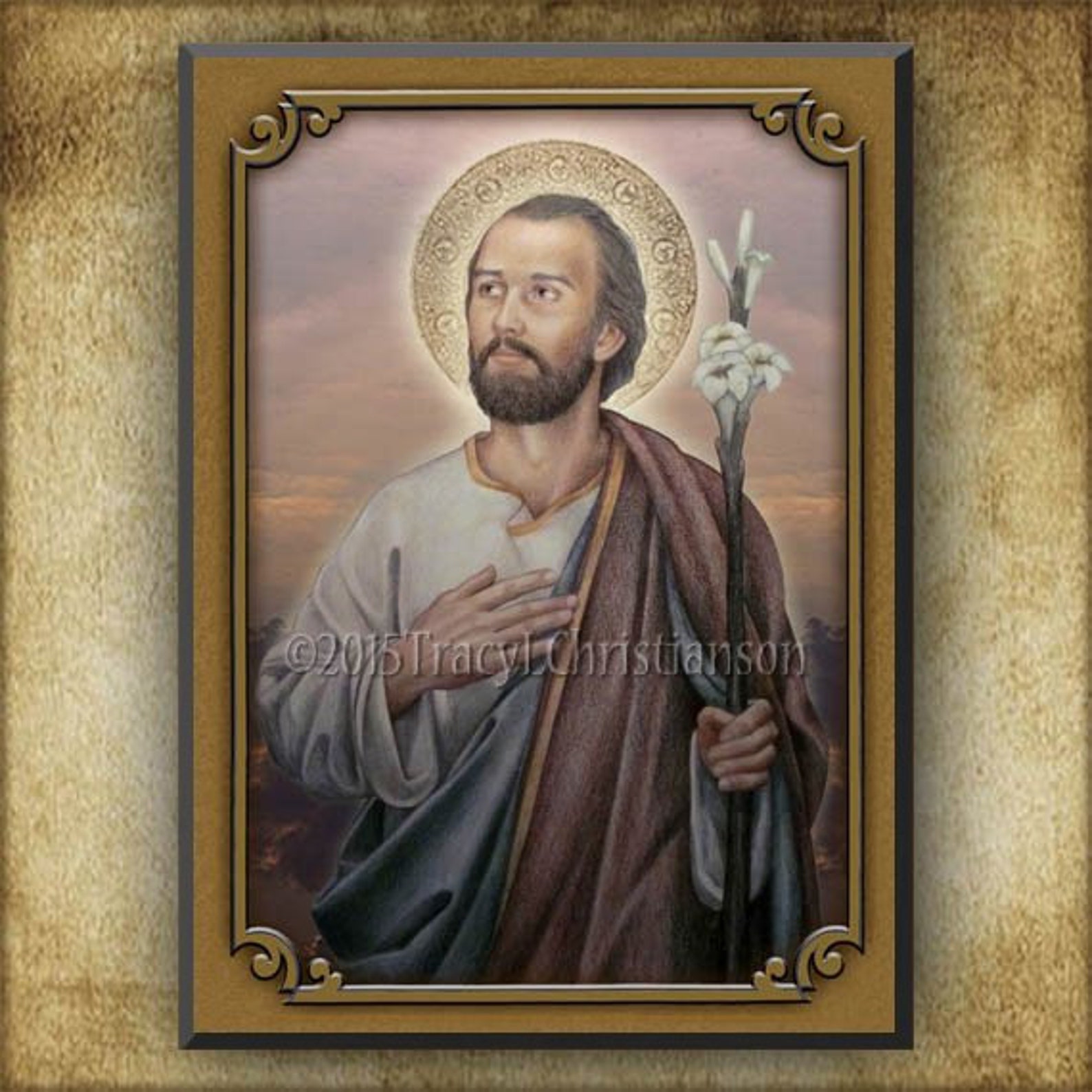 St. Joseph, Husband of Mary Wood Plaque - 7.25 x 10 inches