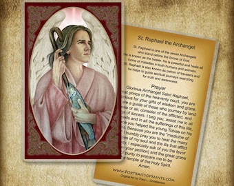 St. Raphael the Archangel Holy Card, Healing