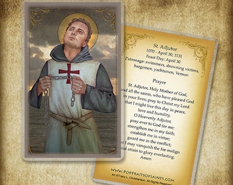 St. Adjutor Holy Card/Prayer Card for swimmers