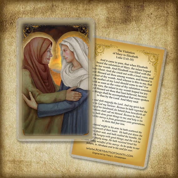 The Visitation of the Bl. Virgin Mary to St. Elizabeth Holy Card/Prayer Card