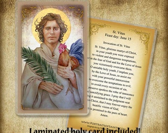 St. Scholastica Wood Icon & Holy Card GIFT SET, Catholic Patron Saint  invoked against storms