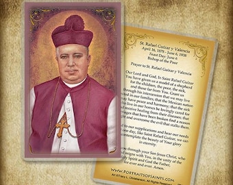 St. Rafael Guizar y Valencia Prayer Card/Holy Card, Patron Saint for Catholics