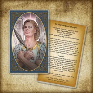 St. Michael the Archangel Prayer Card, Guardian of the Catholic Church