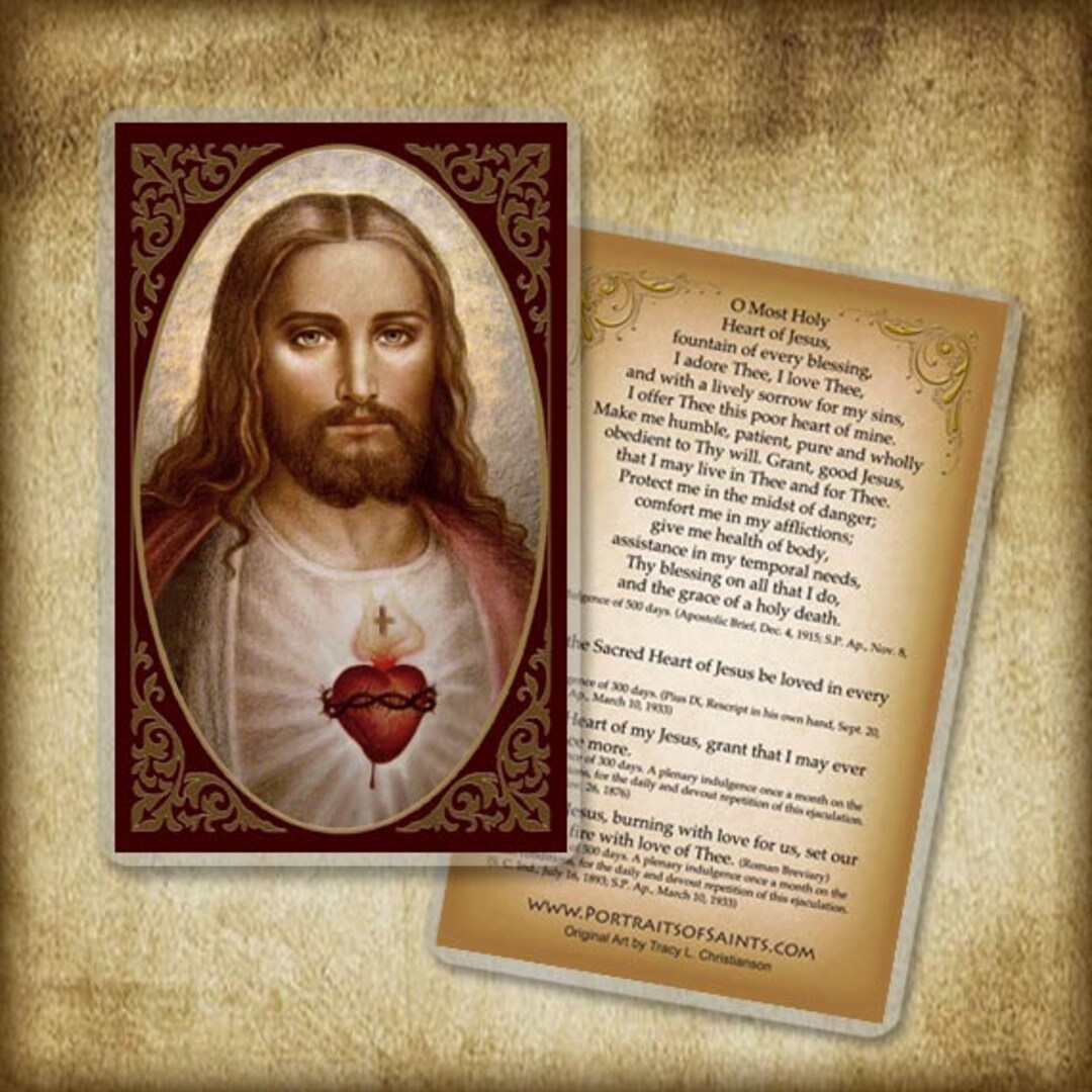 Sacred Heart of Jesus (C) Holy Card - Etsy