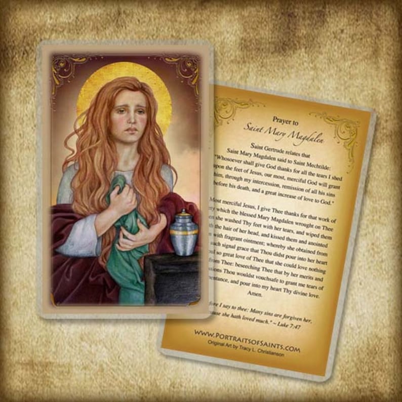St. Mary Magdalen B Prayer Card Saint for hairdressers Etsy