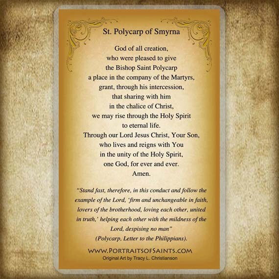 St. Polycarp Prayer Card Early Church Father Etsy