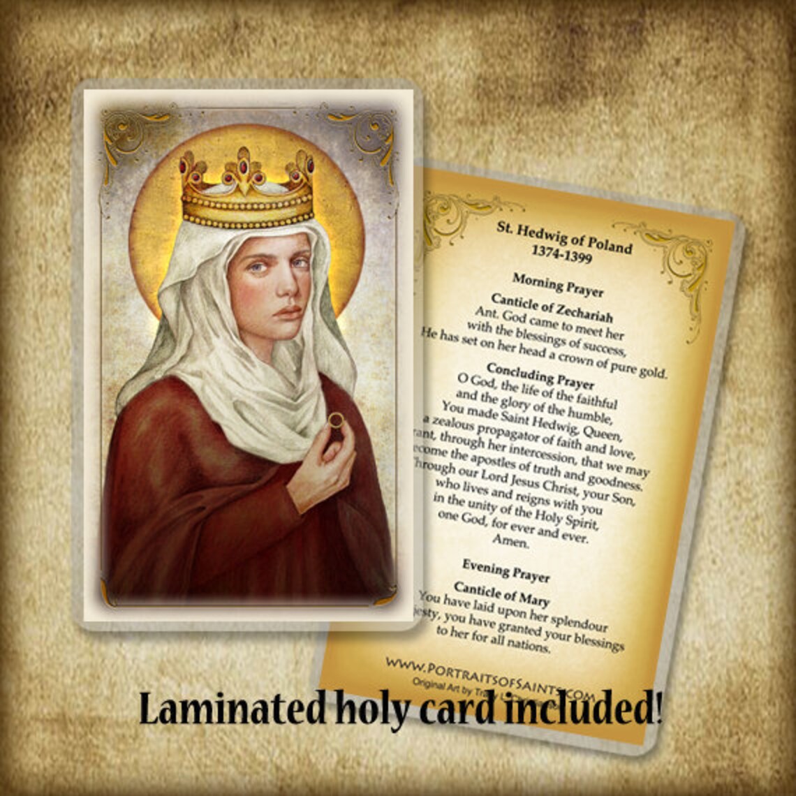 St. Hedwig of Poland Wood Plaque & Holy Card GIFT SET for Etsy