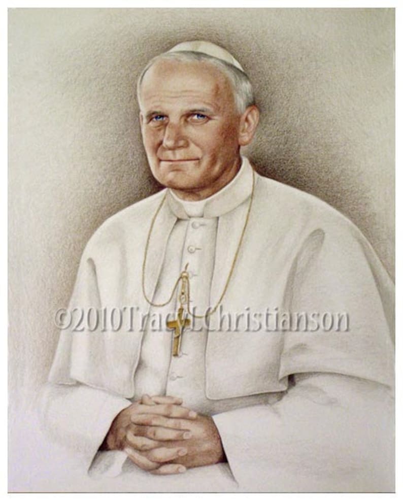 St. Pope John Paul II Art Print, Catholic image 1
