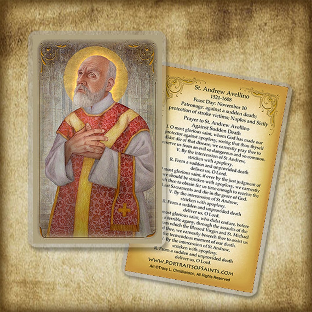 St. Andrew Avellino Prayer Card, Patron of Naples and Sicily Etsy