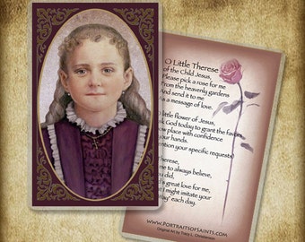 St. Therese of Lisieux, The Little Flower Prayer Card