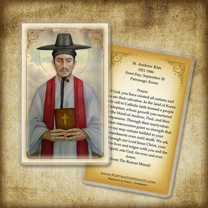 St. Andrew Kim Holy Card, Catholic Prayer