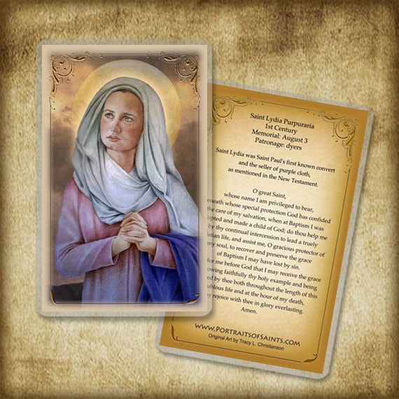 St. Lydia of Purpuraria Prayer Card Early Church Convert Etsy