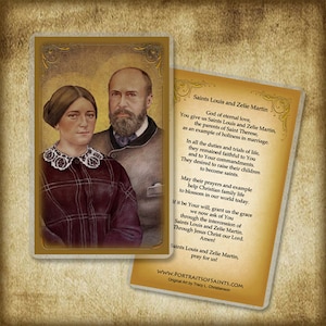 Sts. Louis & Zelie Martin Holy Card, Parents of St. Therese