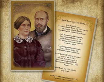 Sts. Louis & Zelie Martin Holy Card, Parents of St. Therese
