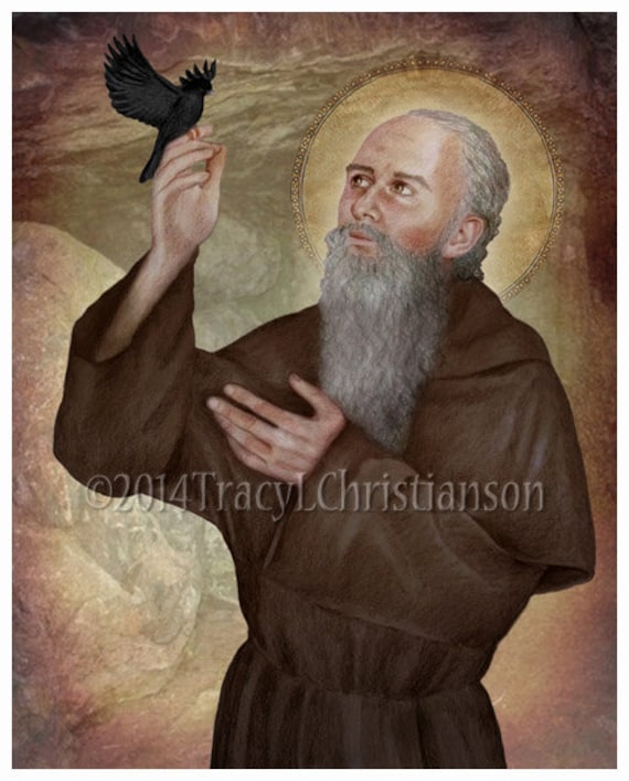 St. Kevin of Glendalough Catholic Patron Saint of Blackbirds Etsy
