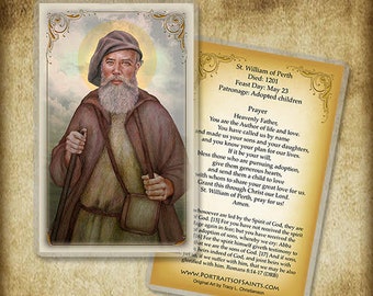 St. William of Perth Holy Card, Catholic Prayer Card