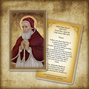 St. Pope Pius V Holy Card, Council of Trent