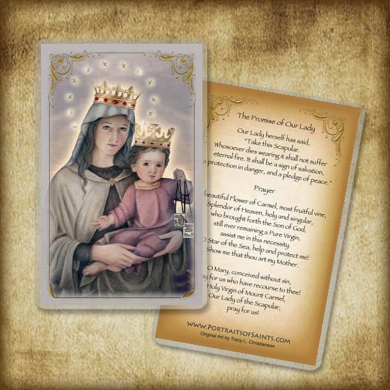 Our Lady of Mount Carmel Prayer Card Etsy UK