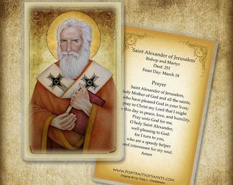 St. Alexander von Jerusalem Gebetskarte