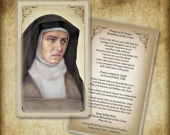 St. Edith Stein (Teresa Benedicta of the Cross)  Holy Card, Carmelite