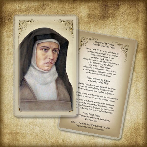 St. Edith Stein (Teresa Benedicta of the Cross)  Holy Card, Carmelite