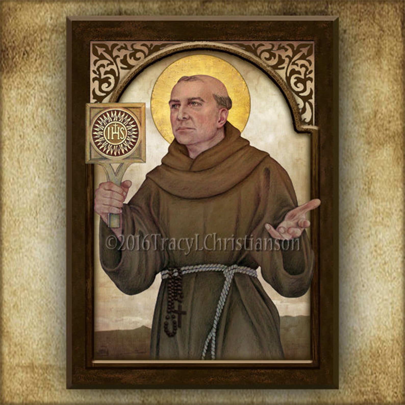 St. Bernardine of Siena Wood Icon and Holy Card GIFT SET Etsy