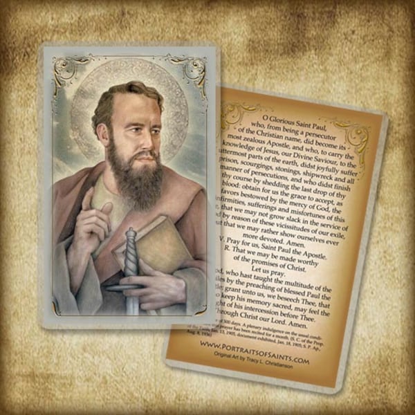 St. Paul the Apostle Holy Card