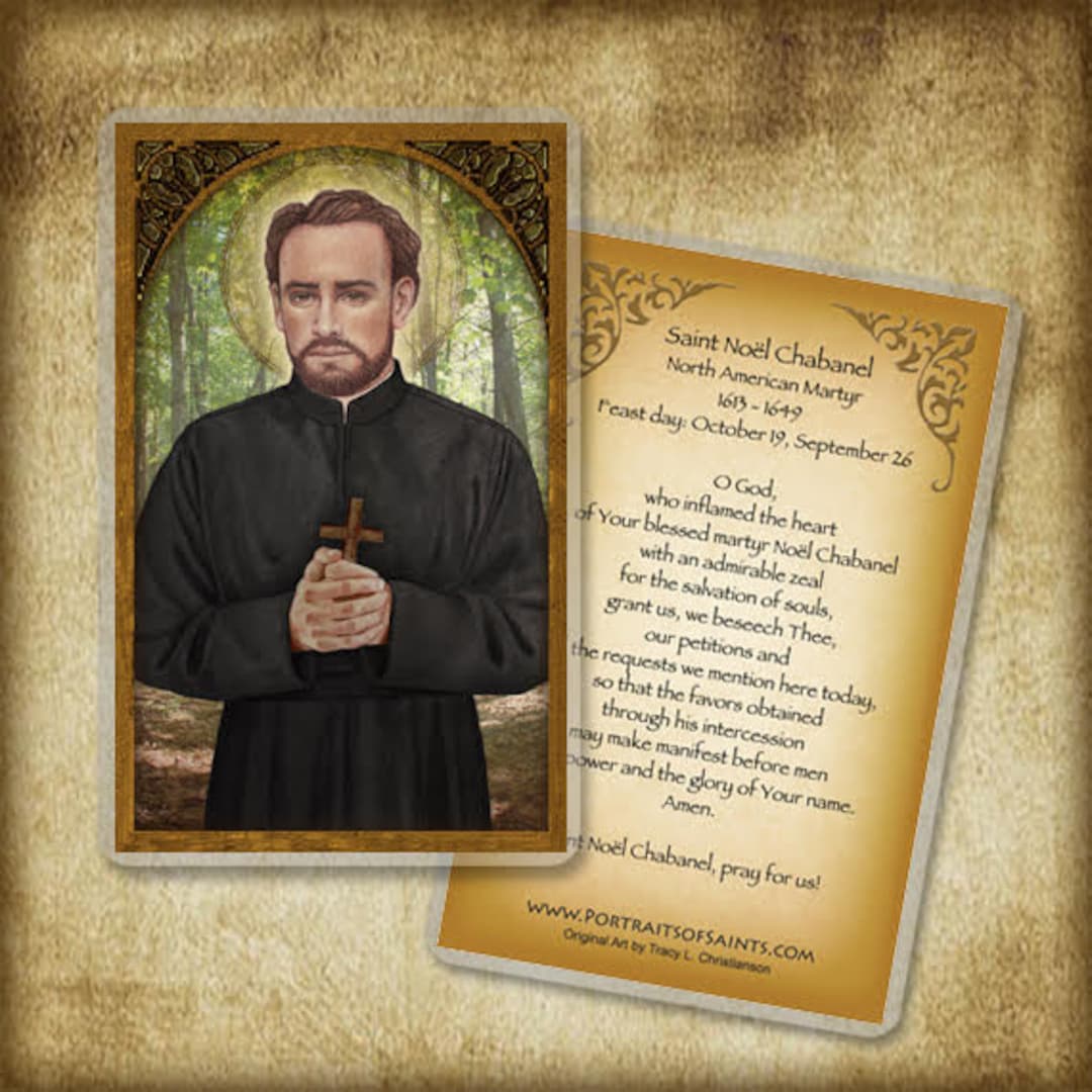 St. Noël Chabanel Holy Card, North American Martyr Etsy