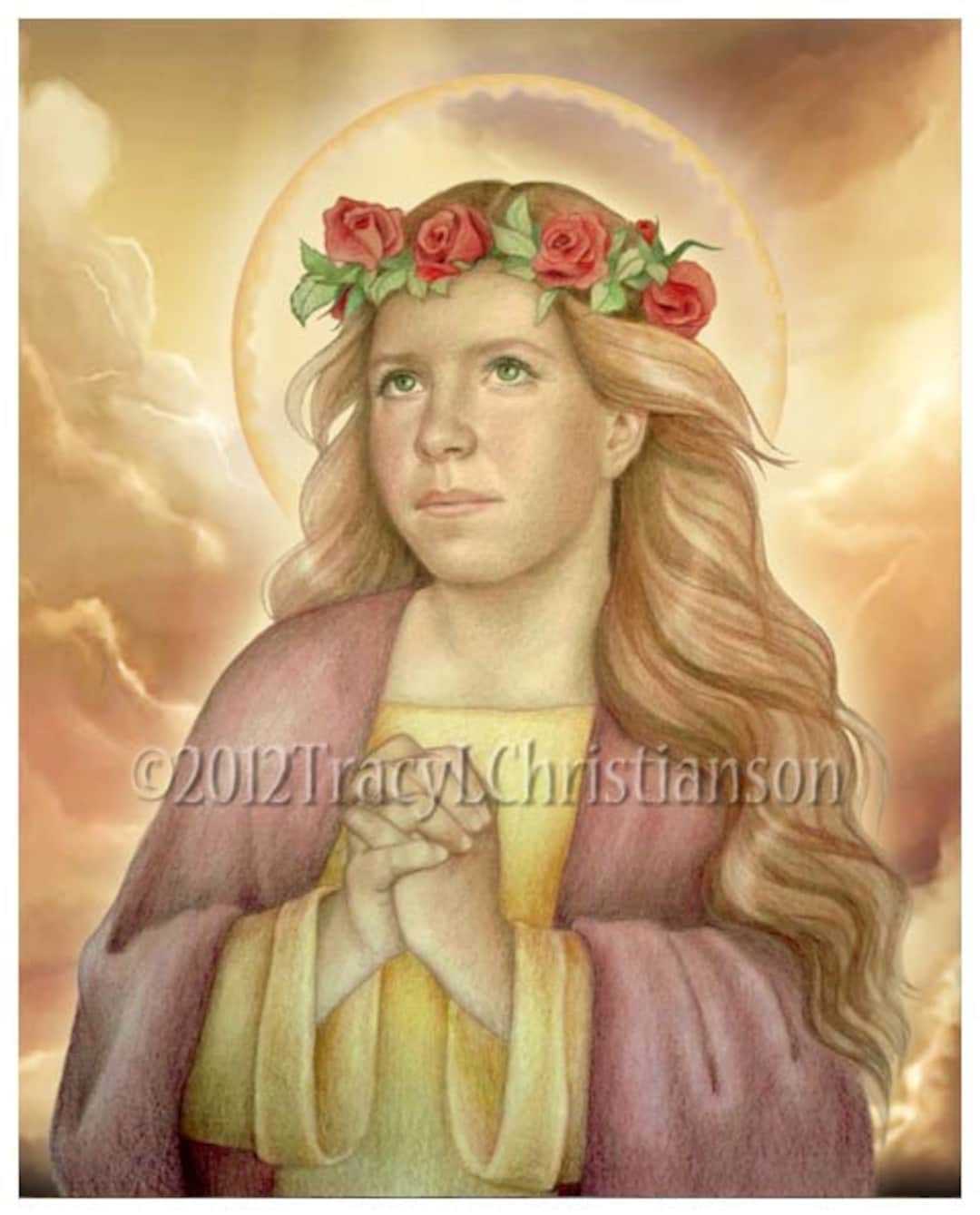 St. Dorothy Art Print Catholic Patron Saint of Gardeners Etsy