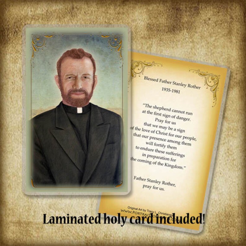 Bl. Father Stanley Rother Wood Icon & Holy Card GIFT SET for ...