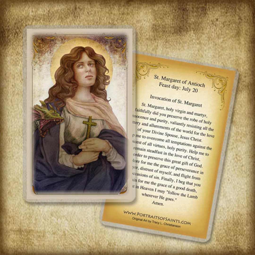 St. Margaret of Antioch Holy Card/ Prayer Card, Patron of Childbirth - Etsy