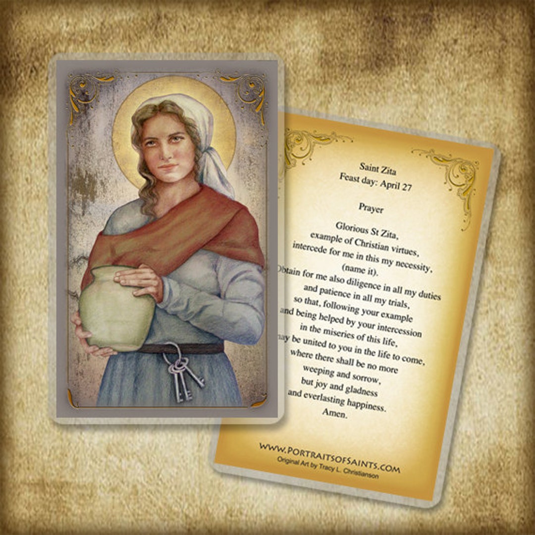 St. Zita of Lucca Holy Card, Patron to Find Lost Keys Etsy