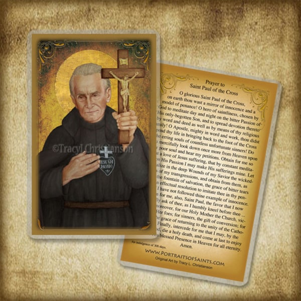 St. Paul of the Cross Prayer Card, Doctor of the Church