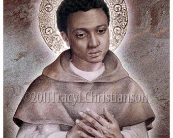 St. Martin de Porres Art Print Catholic Patron Saint of mixed-race people, innkeepers, Peru, public education, public health