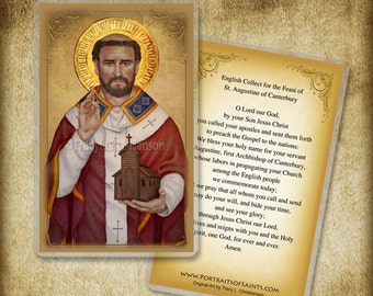 St. Augustine of Canterbury Holy Card