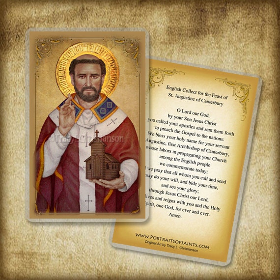 St Augustine Of Canterbury Holy Card Etsy