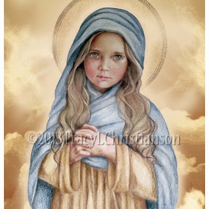 The Holy Child Mary Catholic Fine Art Print, Blessed Virgin Mary, Our Lady