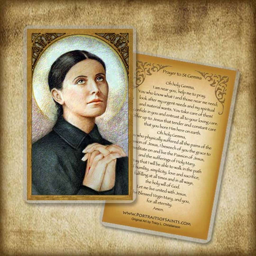 St Gemma Galgani Prayer Card Patron Of Students Etsy
