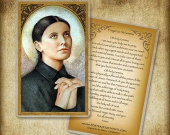 St. Gemma Galgani Prayer Card, Patron of Students
