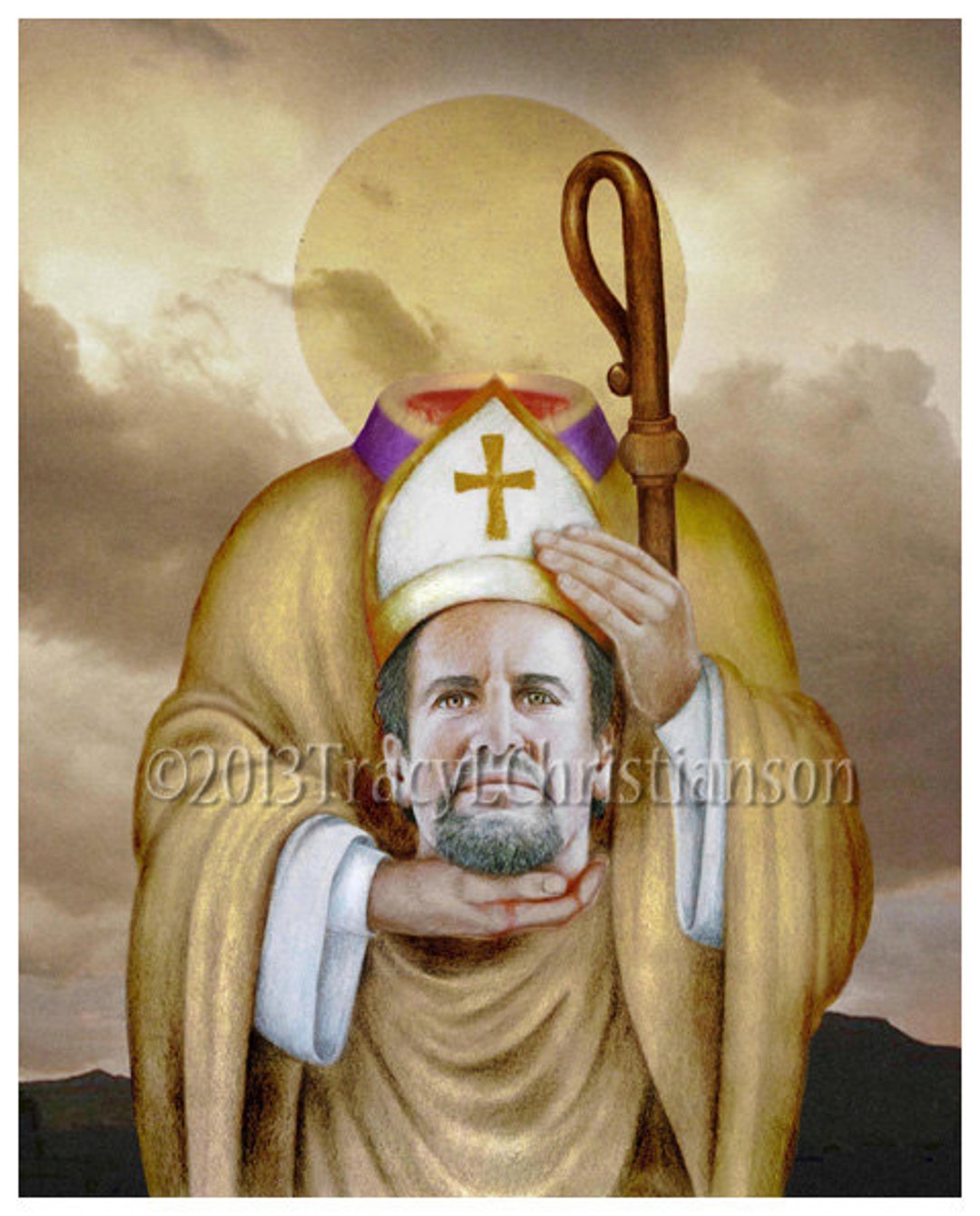 St. Denis Art Print Catholic Patron Saint of Headaches Etsy